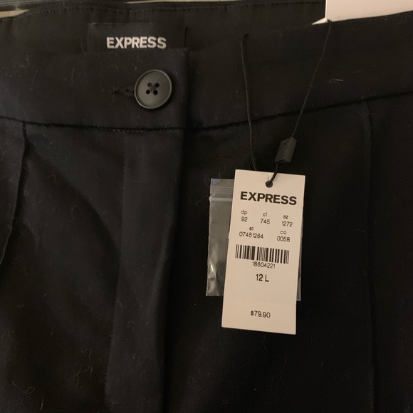 NWT Express Black Seamed High Rise Ankle Pants - Picture 3 of 5